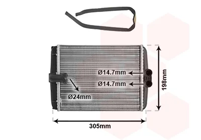 Радіатор пічки MB C-class (W202)/E-class (W210) -03 VAN WEZEL Van Wezel 30006250