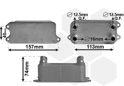 Радіатор масляний MB E-class (W212)/SLK (R172)/CLS (C218) 1.6-3.5 07- VAN WEZEL Van Wezel 30013702