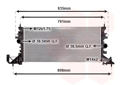 Радіатор охолодження Opel Insigna K 1.0/1.4/1.6Turbo/CDTi 15- VAN WEZEL Van Wezel 37012704 (фото 1)