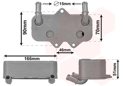 Радіатор масляний Opel Astra G/Vectra/Zafira A 2.0/2.2D 96- (теплообмінник) VAN WEZEL Van Wezel 37013710