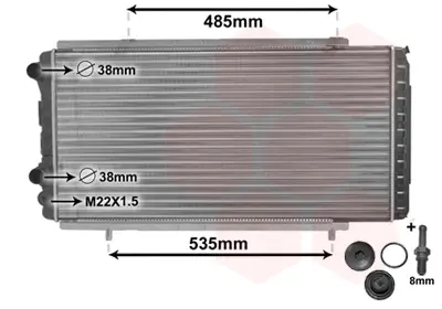 Радіатор охолодження Citroen Jumper/Fiat Ducato/Peugeot Boxer 94- (+AC) VAN WEZEL Van Wezel 40002150 (фото 1)