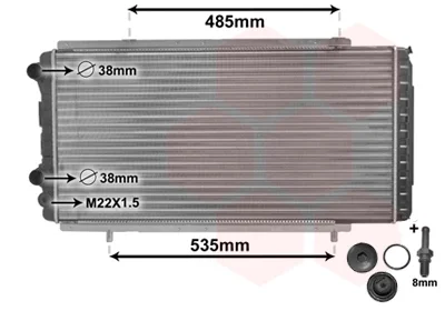 Радіатор охолодження Citroen Jumper/Fiat Ducato/Peugeot Boxer 94- (+AC) VAN WEZEL Van Wezel 40002150