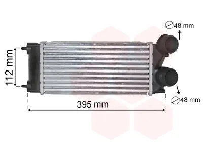 Радіатор інтеркулера Citroen Berlingo/Peugeot Partner 1.6HDi/BlueHDi 08- VAN WEZEL Van Wezel 40004343 (фото 1)