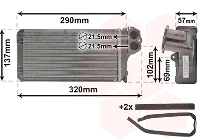 Радіатор пічки Peugeot 307/307 SW 1.4-2.0 00- VAN WEZEL Van Wezel 40006226 (фото 1)