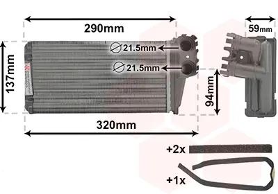 Радіатор пічки Peugeot 307 1.4-2.0 00-09 VAN WEZEL Van Wezel 40006227 (фото 1)
