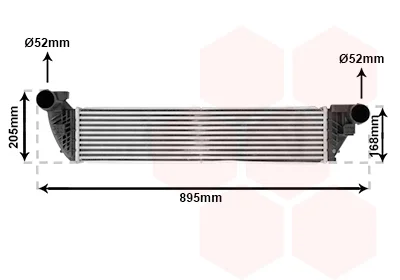 Радіатор інтеркулера Renault Espace 2.0/2.2dCi 06-/Laguna 1.9-2.2dCi 01-07 VAN WEZEL Van Wezel 43004397