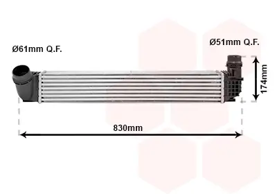 Радіатор інтеркулера Renault Megane 1.9dCi/2.0TCe 08- VAN WEZEL Van Wezel 43004411 (фото 1)
