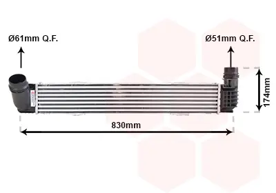 Радіатор інтеркулера Renault Scenic/Megane 1.6-2.0dCi/2.0TCe 08-/Fluence 1.6dCi 14- VAN WEZEL Van Wezel 43004413 (фото 1)