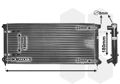 Радіатор охолодження VW Golf II/Jetta II 1.6-1.8 81-92 VAN WEZEL Van Wezel 58002041