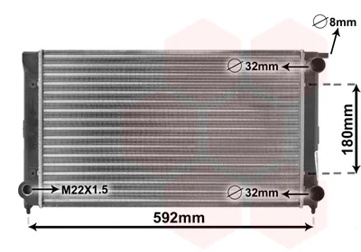 Радіатор охолодження VW Golf I/II/Jetta I/II 1.5/1.6D/1.6 GTI/1.8 GTI 76-93 VAN WEZEL Van Wezel 58002045