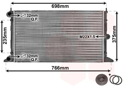 Радіатор охолодження VW Sharan 95-10 VAN WEZEL Van Wezel 58002188