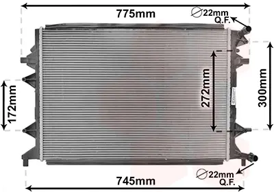 Радіатор охолодження VW Jetta 1.4TSI Hybrid 11- VAN WEZEL Van Wezel 58002370 (фото 1)