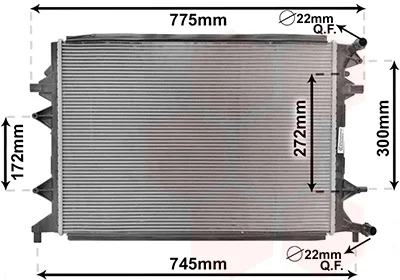 Радіатор охолодження VW Jetta 1.4TSI Hybrid 11- VAN WEZEL Van Wezel 58002370