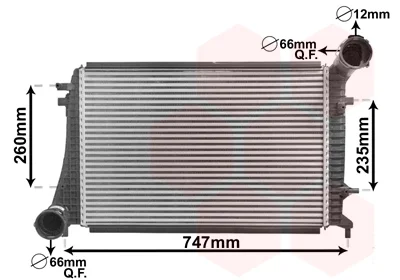 Радіатор інтеркулера VW Caddy III 1.9/2.0 TDI 04-10 VAN WEZEL Van Wezel 58004268