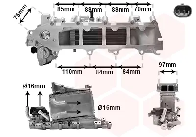 Радіатор інтеркулера Skoda Octavia III/VW Golf VII/Passat 1.6-2.0TDI 12- VAN WEZEL Van Wezel 58004376 (фото 1)
