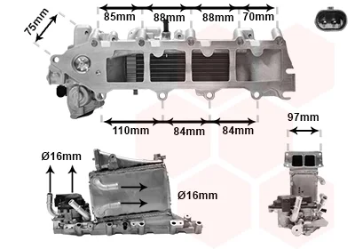 Радіатор інтеркулера Skoda Octavia III/VW Golf VII/Passat 1.6-2.0TDI 12- VAN WEZEL Van Wezel 58004376