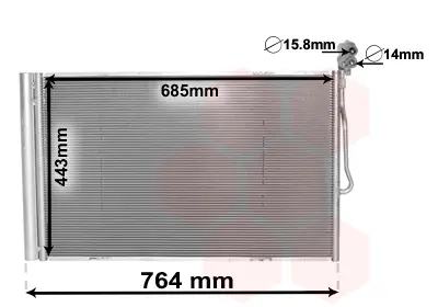 Радіатор кондиціонера (з осушувачем) VW Touareg 3.0-4.2/TDI/TSI/FSI 10-18 VAN WEZEL Van Wezel 58005334 (фото 1)