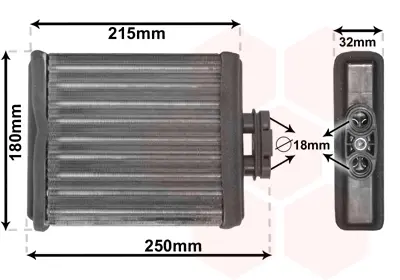 Радіатор пічки Skoda Fabia/VW Polo 1.4-1.9 TDI 01- VAN WEZEL Van Wezel 58006196 (фото 1)