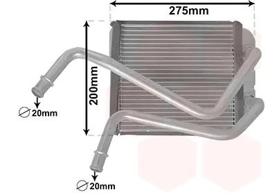 Радіатор пічки VW T5/T6 1.9-2.0TDI/2.0TSI 03- VAN WEZEL Van Wezel 58006378 (фото 1)