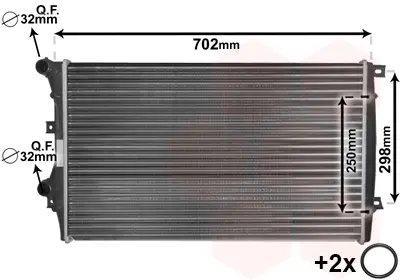 Радіатор охолодження VW Caddy/Golf/Passat/Audi A3/Seat Leon (вир-во) Van Wezel 58012206 (фото 1)