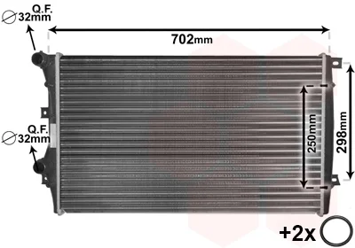 Радіатор охолодження VW Caddy/Golf/Passat/Audi A3/Seat Leon (вир-во) Van Wezel 58012206