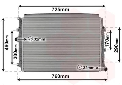 Радіатор охолодження VW Tiguan 1.4TSI 15-18 VAN WEZEL Van Wezel 58012704