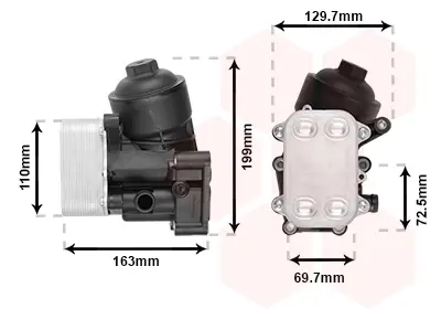 Корпус фільтра масляного (з радіатором) VW Polo/Skoda Fabia 1.2 TDi 09- VAN WEZEL Van Wezel 58013720 (фото 1)