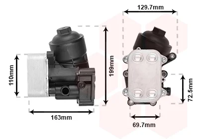 Корпус фільтра масляного (з радіатором) VW Polo/Skoda Fabia 1.2 TDi 09- VAN WEZEL Van Wezel 58013720