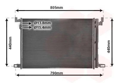 Радіатор кондиціонера AUDI A 6 / S 6 (C8) (18-) 40 TDI/ Q7 15+ (вир-во) Van Wezel 58015705 (фото 1)