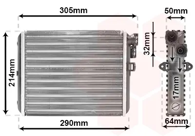 Радіатор пічки Volvo S60/S80/V70/XC70/XC90 00-14 VAN WEZEL Van Wezel 59006110 (фото 1)