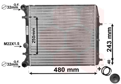 Радіатор охолодження двигуна FABIA/POLO/CORDOBA MT-AC Van Wezel 76002005