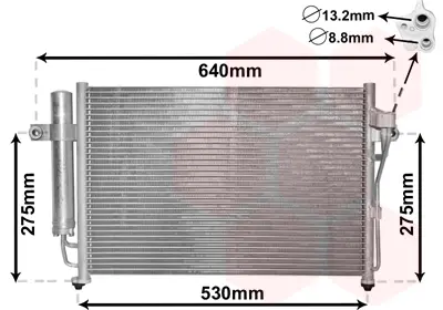 Конденсор кондиціонера HYUNDAI GETZ MT ALL 02- Van Wezel 82005087 (фото 1)