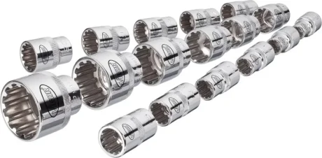 Набір головок SPLINE 1/2" 10-32 мм 17 од. (мультипрофіль, хромовані) VIGOR V1898
