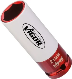 Головка ударна 1/2" 21 мм для шиномонтажу 85 мм (хромована) VIGOR V2474