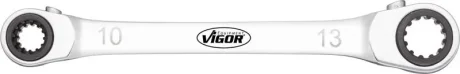 Ключ накидний з подвійною тріскачкою 8x12-10x13 мм L-220 мм VIGOR V3607
