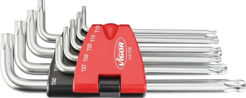 Набір ключів Г-под. Torx з круглим кінцем T10-T50 VIGOR V4708 (фото 1)