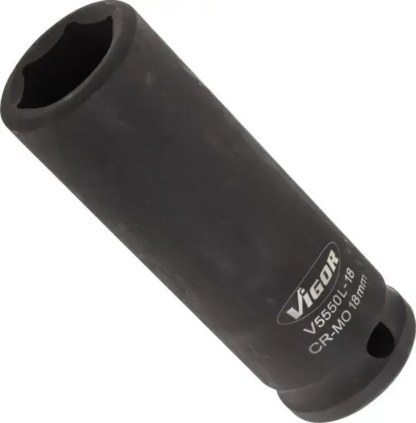 Головка торцева ударна 1/2" 18 мм Long 85 мм VIGOR V5550L-18 (фото 1)
