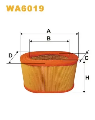 Фільтр повітряний MITSUBISHI GALANT /AE333/1 (вир-во WIX-FILTERS) WIX FILTERS WA6019 (фото 1)