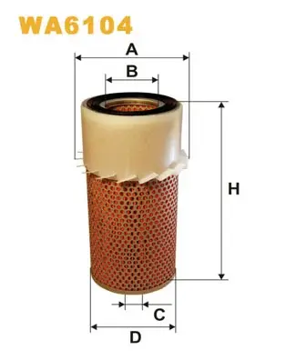 Фільтр повітряний MITSUBISHI AM430/ (вир-во WIX-FILTERS) WIX FILTERS WA6104 (фото 1)