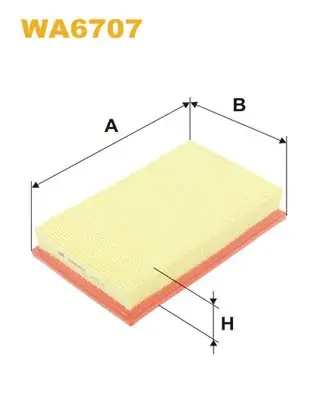 Фільтр повітряний OPEL /AP190 (вир-во WIX-FILTERS) WIX FILTERS WA6707 (фото 1)
