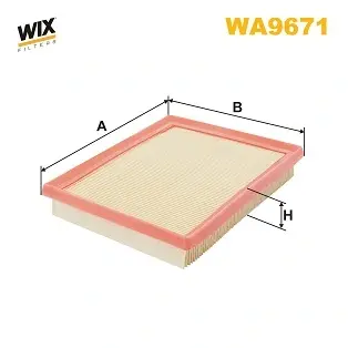 Фільтр повітряний TOYOTA AURIS, PRIUS 1.8 hybrid 09- (вир-во WIX-FILTERS) WIX FILTERS WA9671 (фото 1)