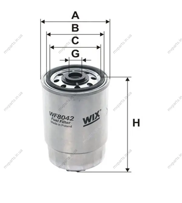 Фільтр паливний Fiat/Iveco 2.5D/2.8D/TD WIX FILTERS WF8042 (фото 1)