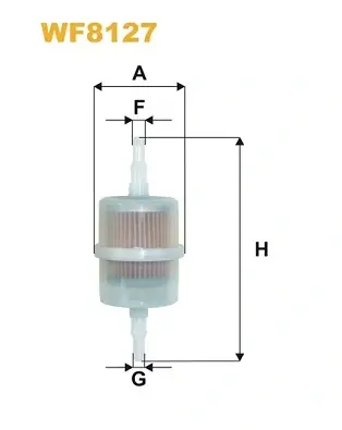 Фільтр паливний універс. діам. 6-8мм /PS822 (вир-во WIX-FILTERS) WIX FILTERS WF8127 (фото 1)
