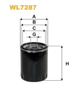 Фільтр масляний Land Rover Defender 2.5 TD5 98-16/Discovery 2.5 TD5 99-04 (h=100mm) WIX FILTERS WL7287