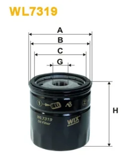 Фільтр оливний двигуна /OP566/2 (вир-во WIX-FILTERS) WIX FILTERS WL7319