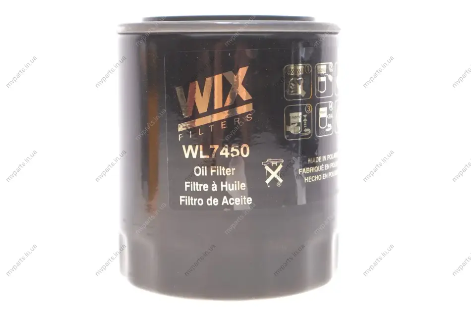 Фільтр масляний Hyundai H-1 97-/H350 15-/Kia Carnival 2.7-2.9 CRDI 01- WIX FILTERS WL7450 (фото 1)