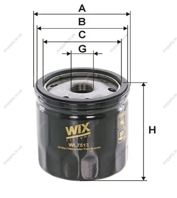Фільтр масляний Renault Kangoo 1.5dCi 10- WIX FILTERS WL7513 (фото 1)