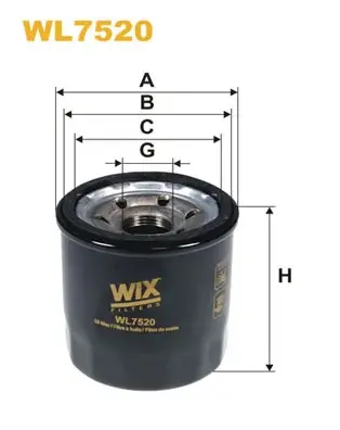 Фільтр оливний двигуна Hyundai i20, i20 II; Kia Picanto II, Rio III (вир-во WIX-FILTERS) WIX FILTERS WL7520 (фото 1)