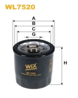 Фільтр оливний двигуна Hyundai i20, i20 II; Kia Picanto II, Rio III (вир-во WIX-FILTERS) WIX FILTERS WL7520