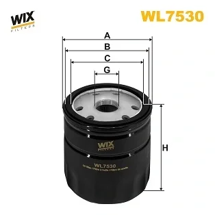 Фільтр оливний OPEL INSIGNIA B 1.5-2.0 T, ASTRA K 1.0-1.4 15- (вир-во WIX-FILTERS) WIX FILTERS WL7530